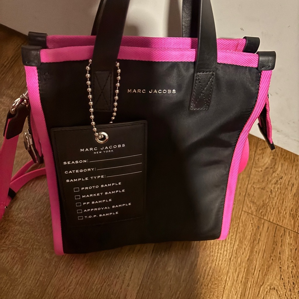 NWT Marc Jacobs Pink Trim Black Tote Bag
